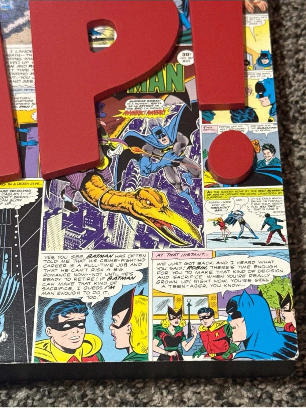 Batman Comic Panel Poster DC Comics Zap! Wooden Wall Hanger Display 9.5”x8.25”
